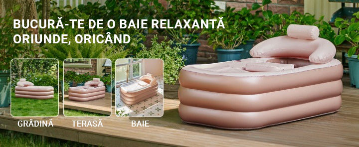 Imagine cu cada gonflabilă Premium complet montată, prezentând designul său elegant și funcțional.