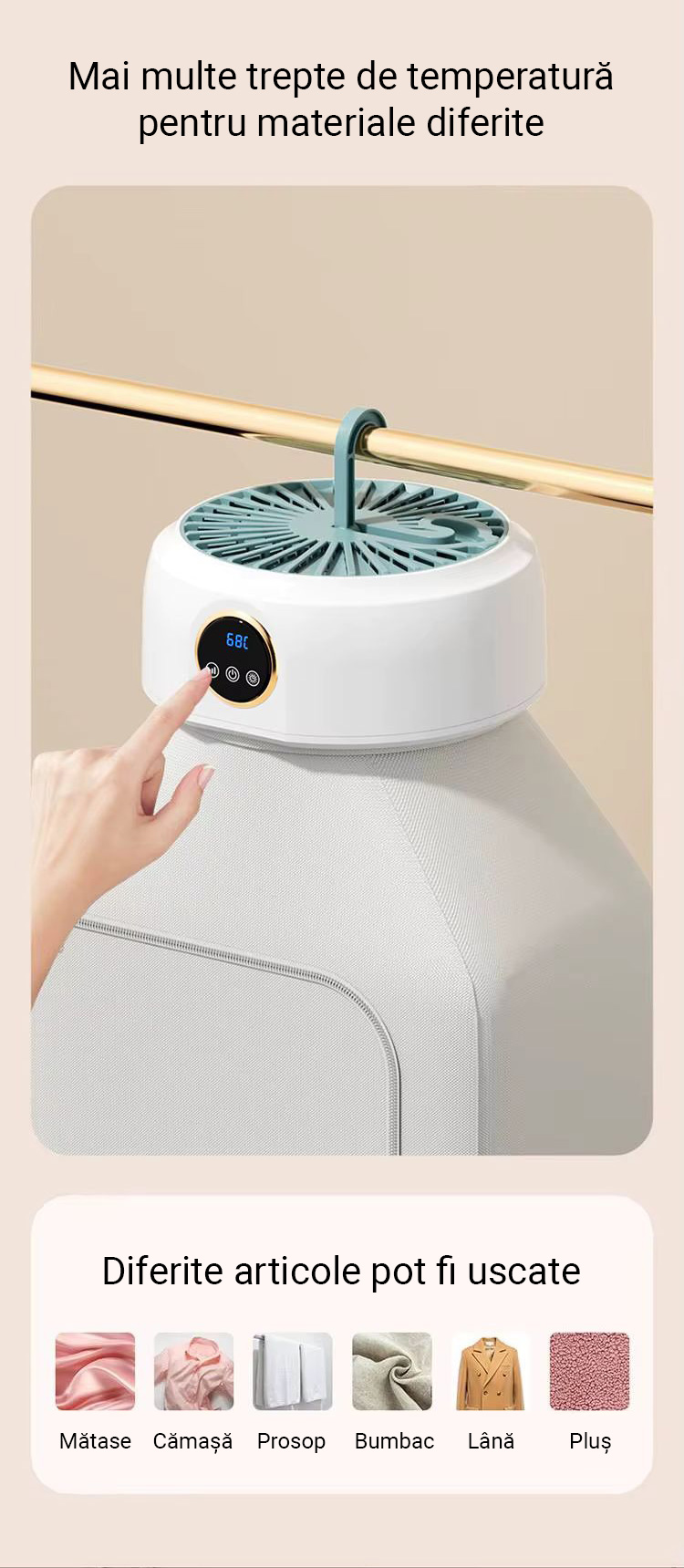 Ecran tactil al uscătorului de rufe