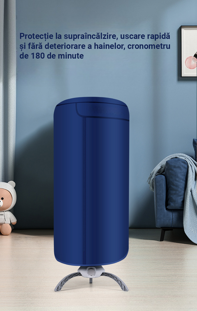 Uscător electric premium pentru îmbrăcăminte, vedere frontală