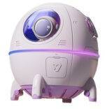 Umidificator cu ultrasunete si difuzor aromaterapie, purificator de aer, lampa de veghe, portabil, fara fir, incarcare USB, rezervor 250 ml, acumulator 1200 mAh, violet deschis