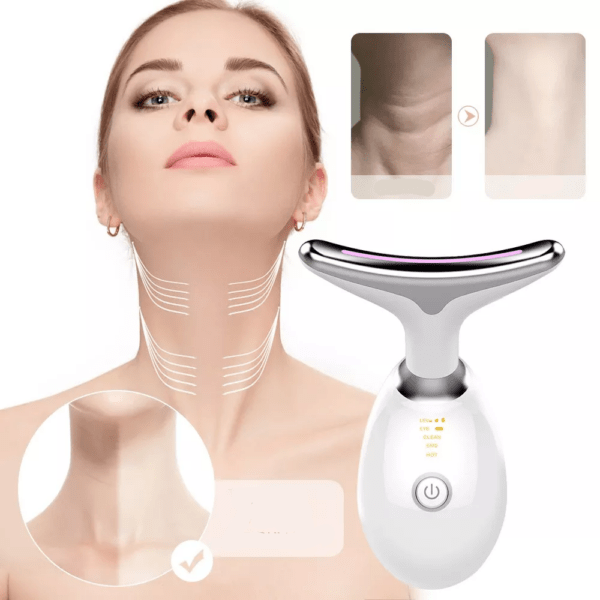 Dispozitiv facial inteligent, 7 in 1, multifunctional, pentru hidratarea, eliminarea ridurilor, ingrijirea tenului, gatului, efect anti-imbatranire, stimulare EMS, incalzire, vibromasaj, fotoni, acumulator 500 mAh - imagine 11