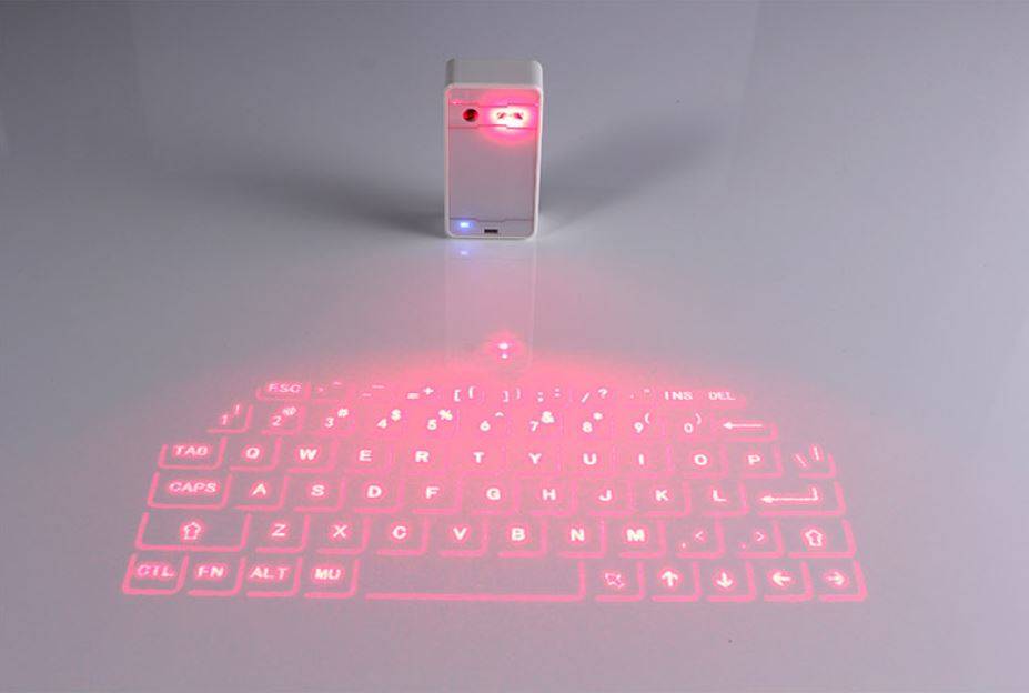Tastatura cu laser de proiectie, virtuala, portabila, fara fir, Bluetooth, USB, compatibila cu iOS / Android / Windows, 1000 mAh, alb - imagine 6