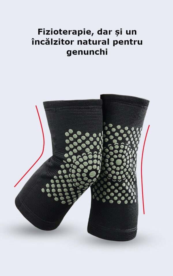 Set genunchiere cu turmalina, elastice, usoare de purtat, auto incalzire genunchi, unisex, marime universala, 2 bucati - imagine 3