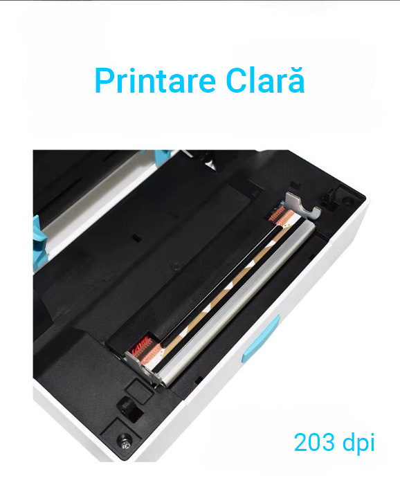 Imprimanta termica pentru etichete si AWB-uri, calitate inalta 203 dpi, portabila, fara fir, nu necesita tus, suporta formaturi pana la 4x6, Bluetooth, USB, compatibila cu iOS / Android / Windows / MacOS, alb - imagine 8