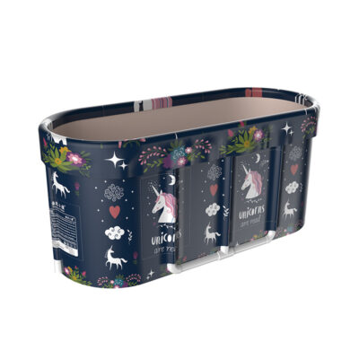 Cada pliabila pentru copii, adulti, familie, portabila, potrivita pentru apa calda sau rece, cu 5 straturi de izolatie termica si impermeabila, lungime 122 cm